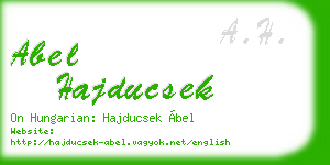 abel hajducsek business card