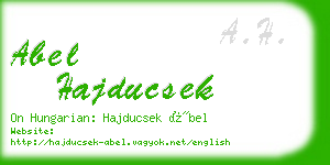 abel hajducsek business card